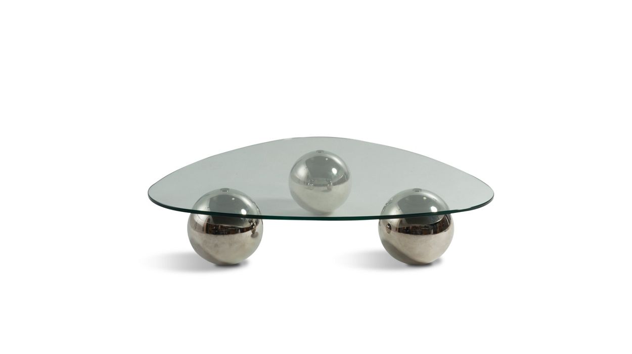 mesa de centro - esferas de acero cromado brillante image number 0