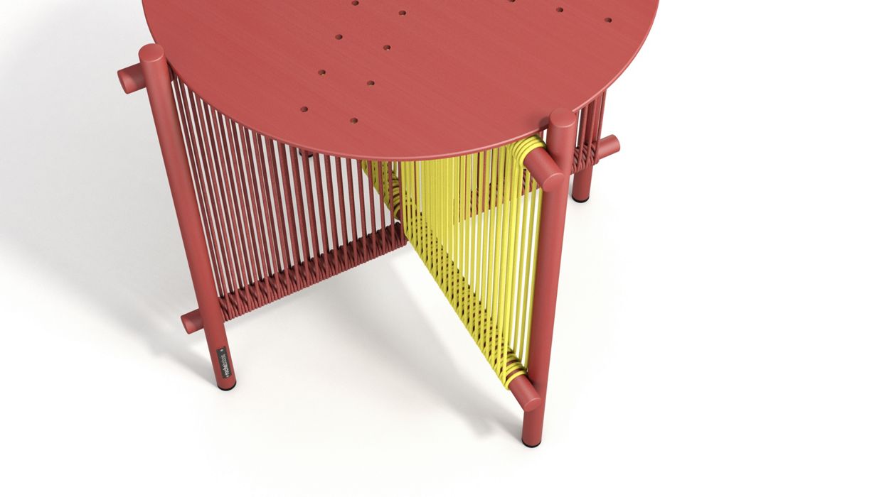 mesa de centro - armonía coloreada - sobre metal image number 2