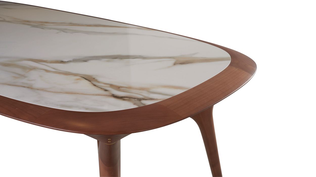 dining table with extension in Callacata Oro ceramic image number 1