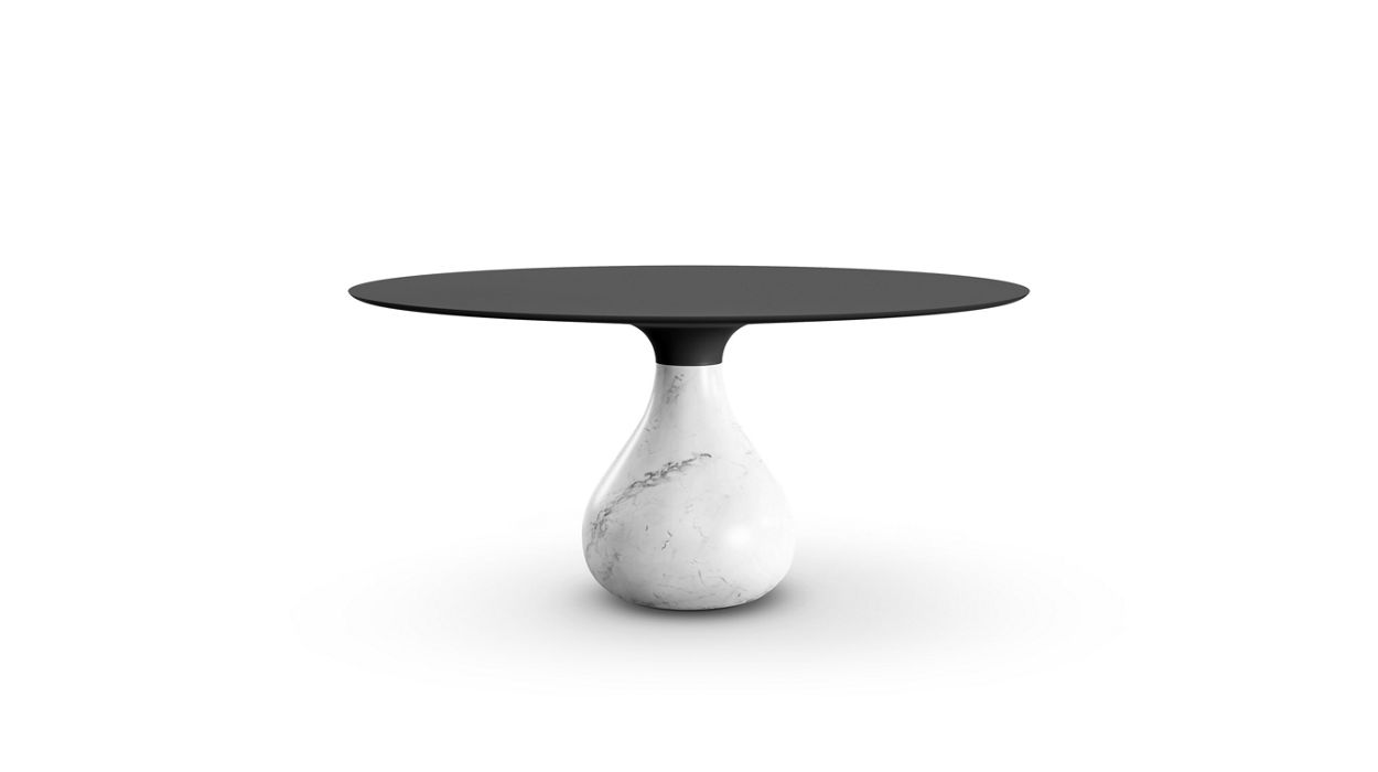 round dining table - matte carrare image number 0