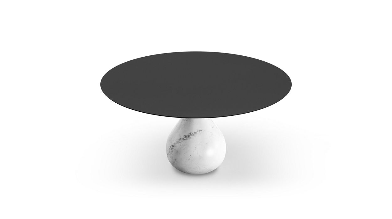 round dining table - matte carrare image number 1