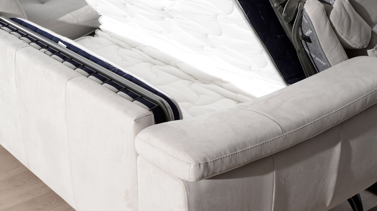 Canapé-lit couchage 140 cm en tissu - angle droit image number 7