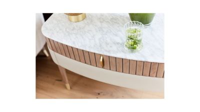 Bedside table 2 drawers, top in wood image number 1