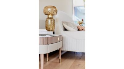 Bedside table 2 drawers, top in wood image number 2