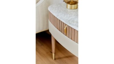 Bedside table 2 drawers, top in wood image number 3