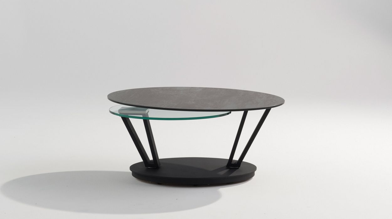 Table basse articulée en verre et céramique image number 2