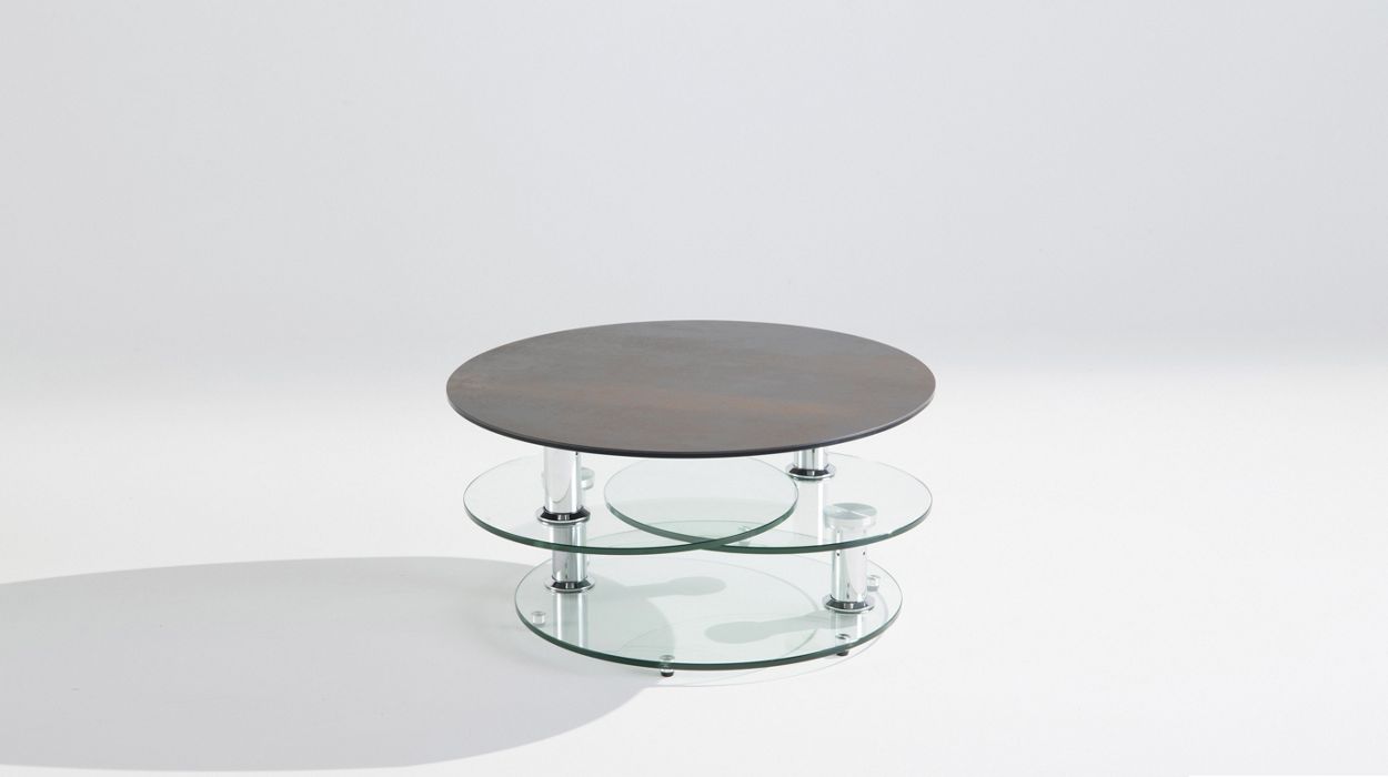 Table basse extensible en céramique et verre image number 1