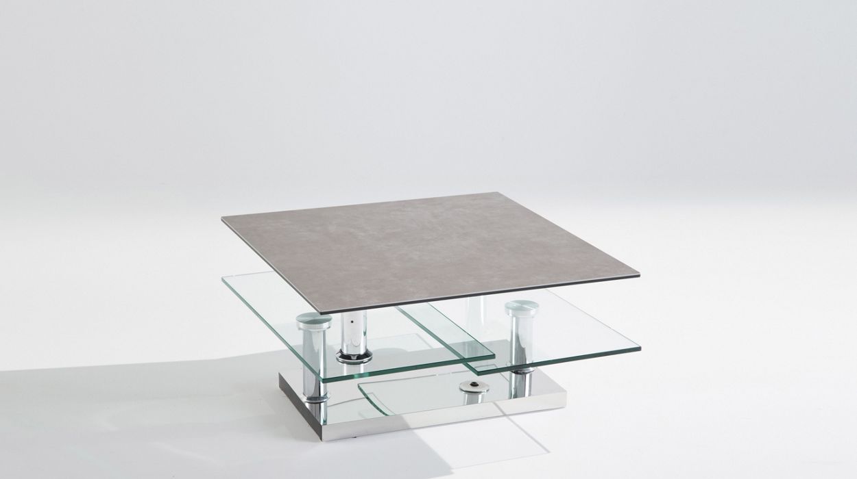 Table basse extensible en céramique et verre image number 0
