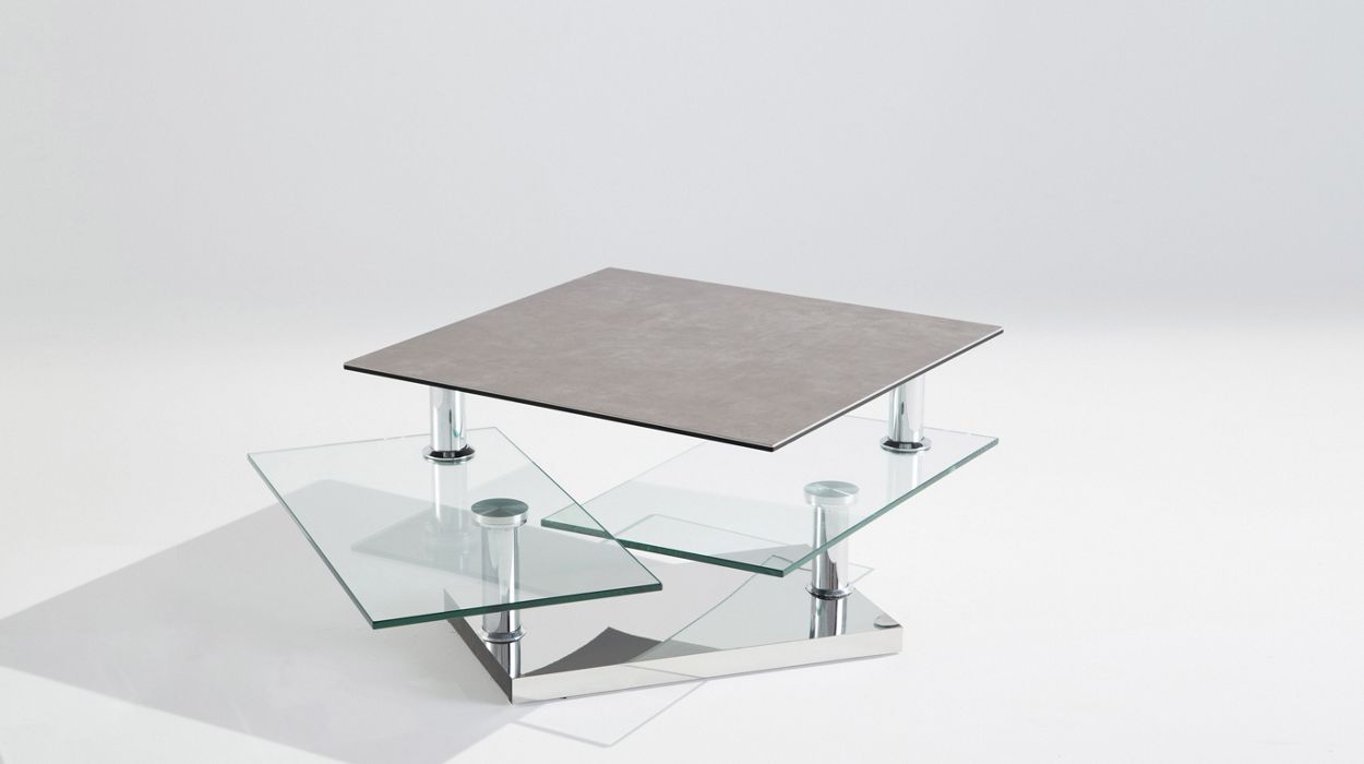 Table basse extensible en céramique et verre image number 3