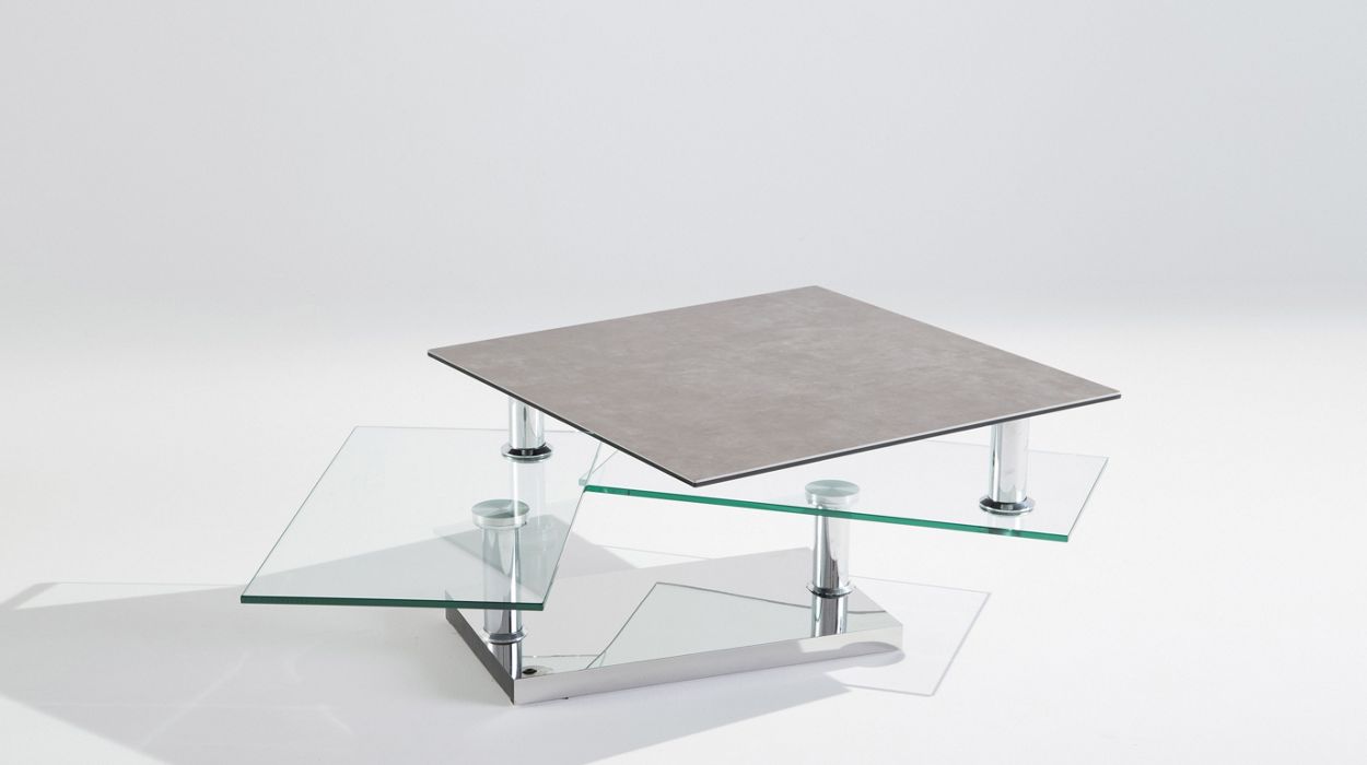 Table basse extensible en céramique et verre image number 2