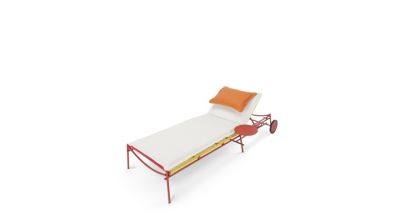 Chaise longue sin capucha blanco/naranja n&uacute;mero de imagen 1