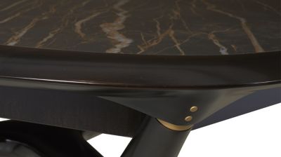 Dining table with Noir Desir ceramic extension. image number 2