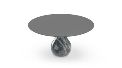 round dining table - glossy bardiglio image number 1