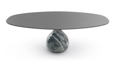 table de repas ovale - bardiglio brillant image num&eacute;ro 1