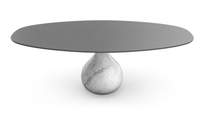 oval dining table - glossy carrare image number 1