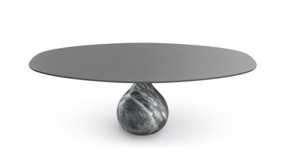 oval dining table matte bardiglio