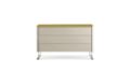 Three-drawer dresser - lacquered / lacquered glass top. thumb image number 01